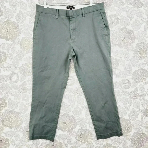 Banana Republic Mens Fulton Chino Pants 35X32 Green Cotton & Spandex - Picture 1 of 7
